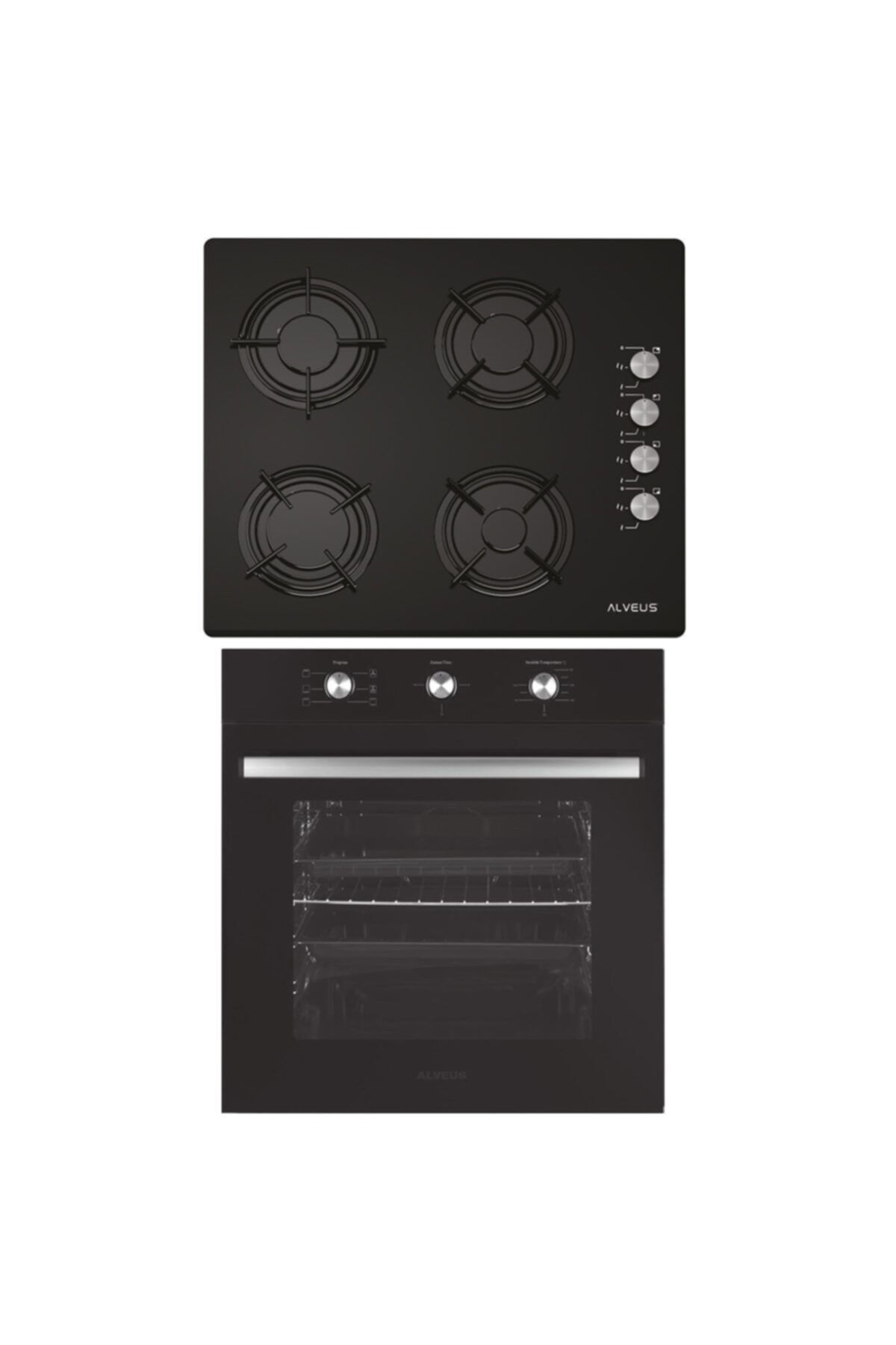 Alveus Emirgan 2'li Siyah Ankastre Set (GLS 640 Ocak - MFA 614 Fırın)