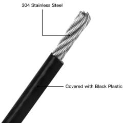 Activa Plus 6mm Krom Siyah Pvc İzoleli Halat